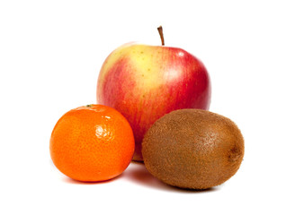 Apple mandarine kiwi isolated
