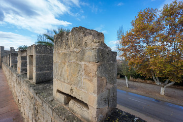 Fototapeta na wymiar Alcudia top of the wall