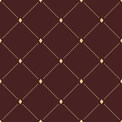 Obraz premium Geometric repeating ornament with diagonal golden dots. Seamless abstract modern pattern