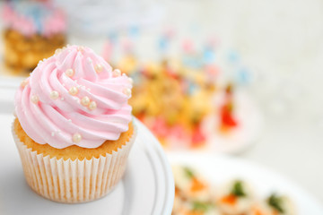 Delicious cupcake, closeup