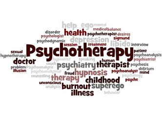 Psychotherapy, word cloud concept 3