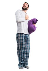 Man in pajamas in love