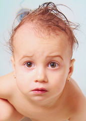 baby girl in a bathtub