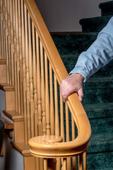 staris and handrail is used for stability