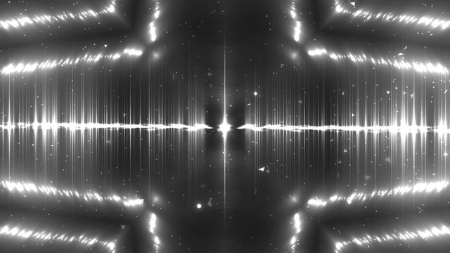Abstract grey background for use with music videos.  Disco spectrum lights concert spot bulb.  Seamless loop.