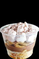 Cup cake isolated on black background