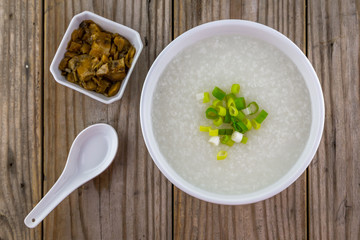 Congee with Pork and preserved vegetable