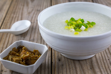 Congee with Pork and preserved vegetable