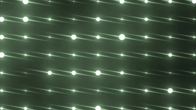 Floodlights green disco background. Abstract motion background, shining lights, energy waves.