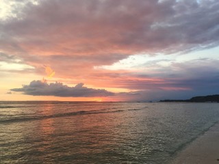 A sunset on the beach of Gili Meno island, Indonesia, January 2016
