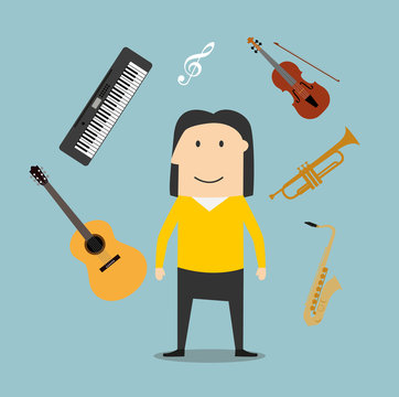 Musician and musical instruments icons