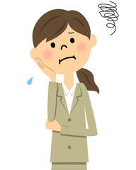 スーツの女性（上半身）　困る