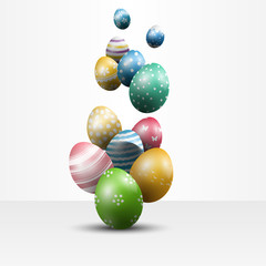 Colorful Easter eggs  on white background