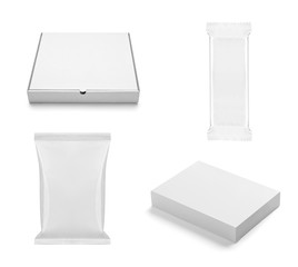 white box container template blank package
