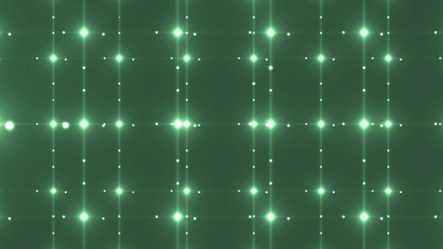 Flood lights green disco background. Abstract motion background, shining lights, energy waves. Seamless loop.