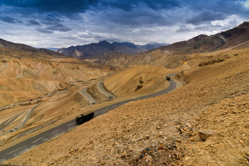 Zigzag road, Leh Srinagar Highway, Ladakh, Jammu and Kashmir, India