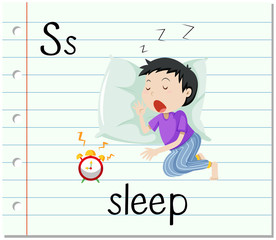 Flashcard letter S is for sleep