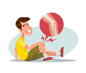 Broken leg. Vector flat illustration