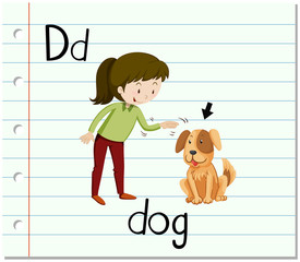 Fototapeta premium Flashcard letter D is for dog