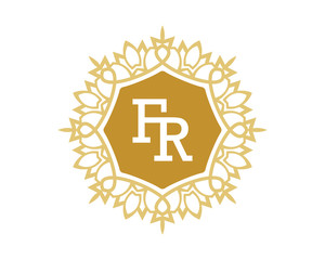 FR initial royal letter logo