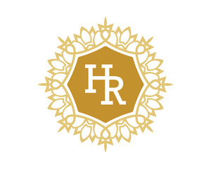 HR initial royal letter logo