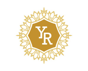 YR initial royal letter logo