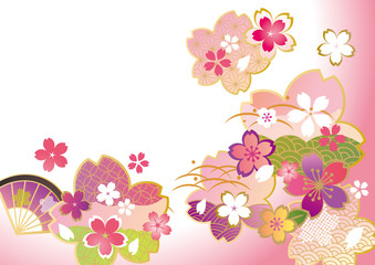 桜和  和柄  ピンク