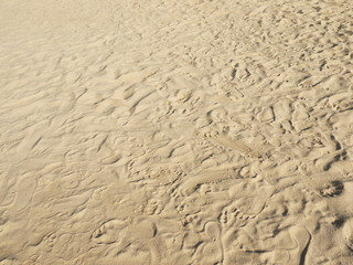 closeup of sand pattern of a beach in the summer