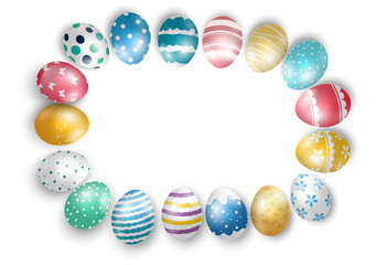 Easter eggs on isolated background