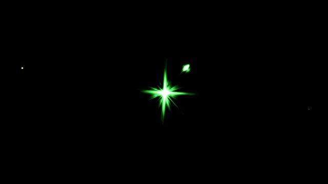 Animation green particle and star animation. Explosion star. looping animation.