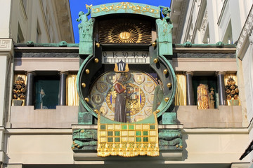 ankeruhr (anker clock) astronomical clock in Vienna