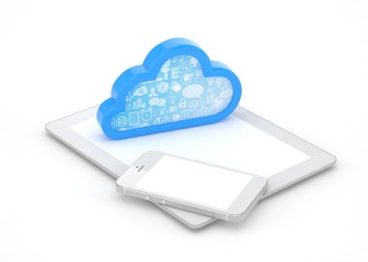 tablet pc, smart phone and cloud