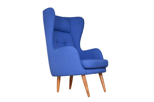 Blue Armchair With High Back