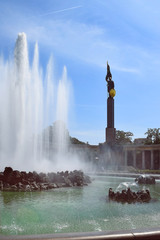 monument of soviet solider and fountain, Schwarzenberg square, Vienna