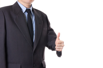 business man thumb up sign gesture