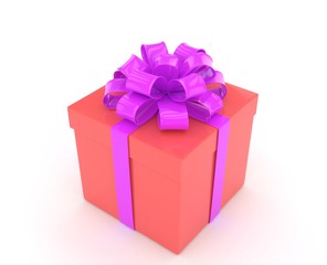 gift box with bows isolated on white