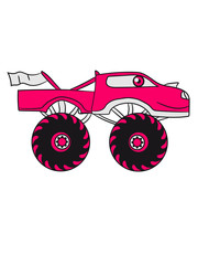 pink girl woman girl female monster truck cool comic eyes face cartoon cars © Style-o-Mat-Design