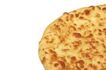 Classic Round Cheese Pie Or Quatro Formaggi  Pizza, White Isolated