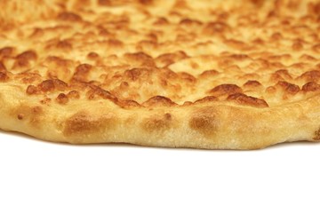 Classic Round Cheese Pie Or Quatro Formaggi  Pizza, White Isolated
