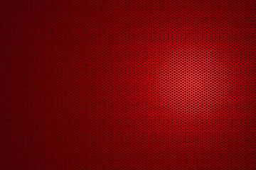 spotlight on red metallic mesh background.