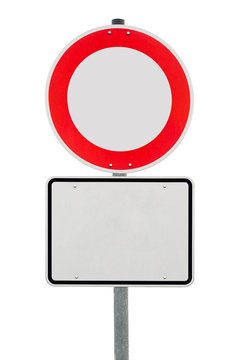 Verbot f&uuml;r Fahrzeuge aller Art mit unbeschriftetem Zusatzschild