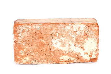 Old  brick isolated on white background