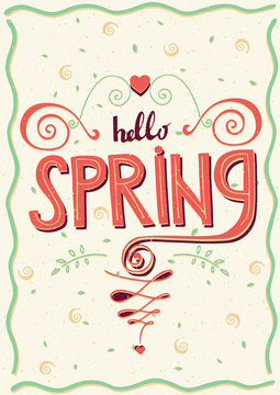 Inscription Hello spring