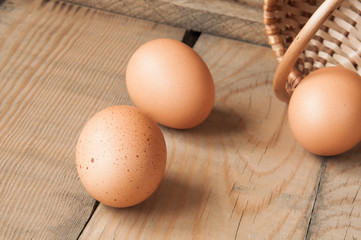 three eggs on the table
