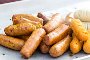 sausage on the grill