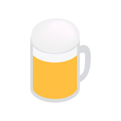 Mug of beer isometric 3d icon 