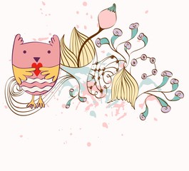 Vector fantasy flowers