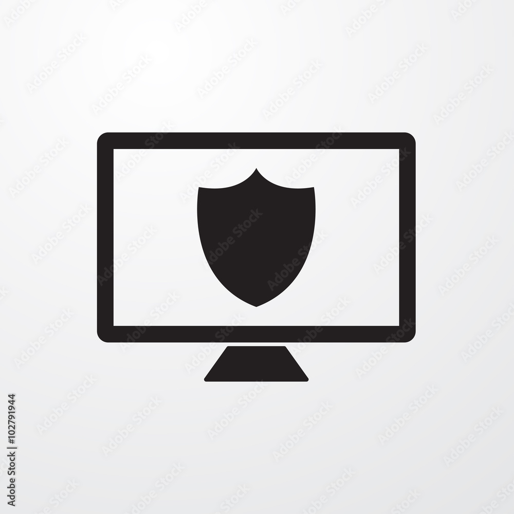 Poster Computer, data protection icon for web and mobile