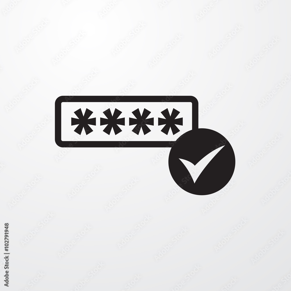 Aufkleber Password verification icon for web and mobile