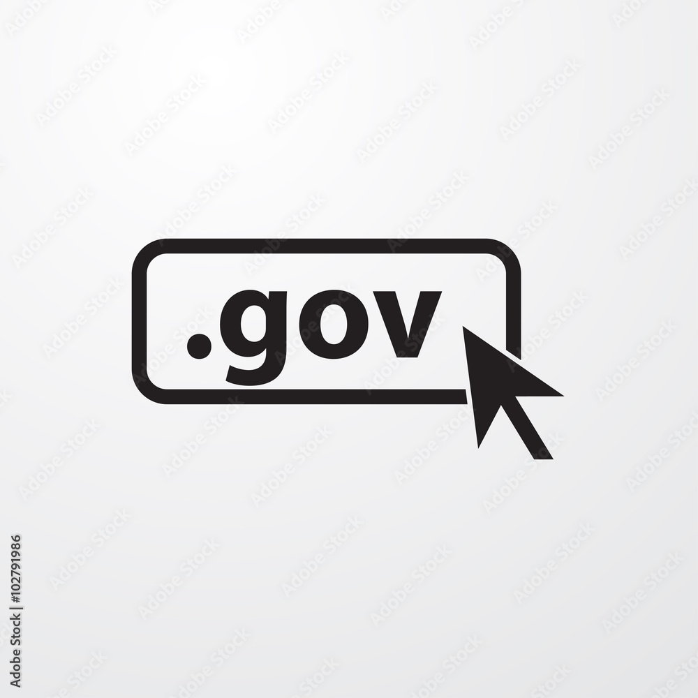 Aufkleber domain gov icon. top-level internet domain